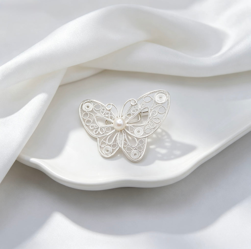 Butterfly Pearl Brooch