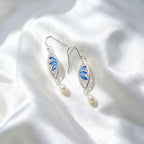 Double-Sided Enamel Lotus Drop Earrings