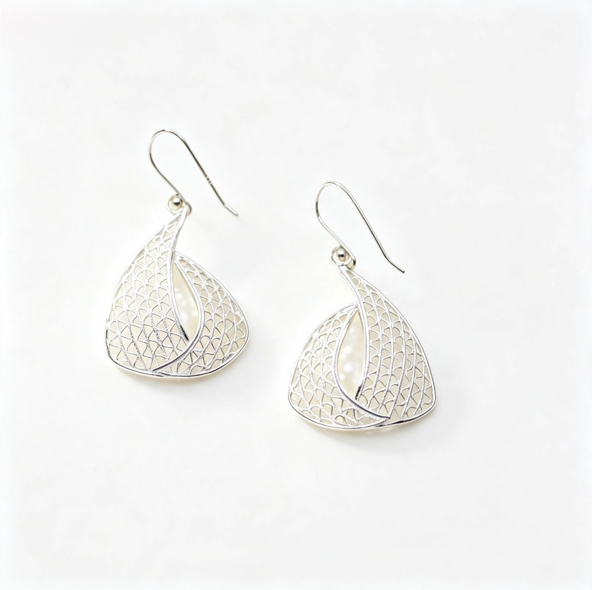 Triangle Bamboo Weave Earrings