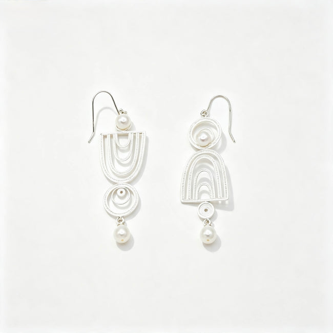 Geometric Filigree Earrings Hover Image