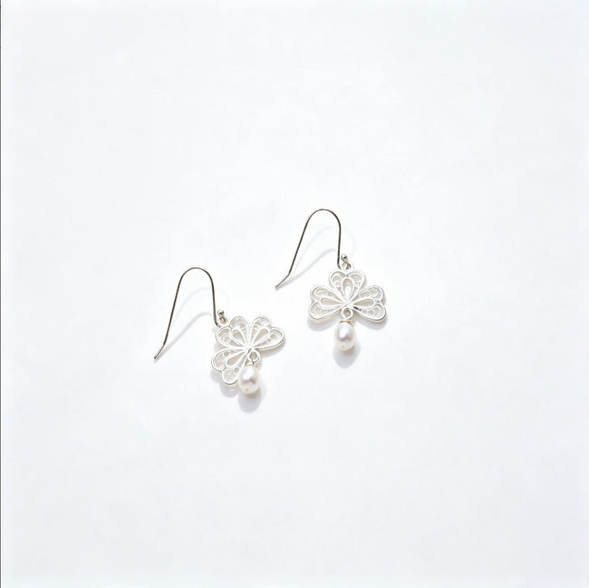 Pearl Clover Earrings Hover Image