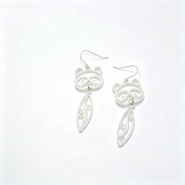 Panda Bamboo Earrings Hover Image