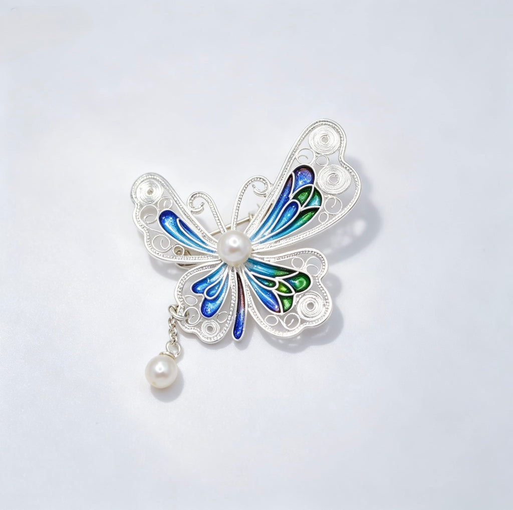 Enamel Butterfly Brooch