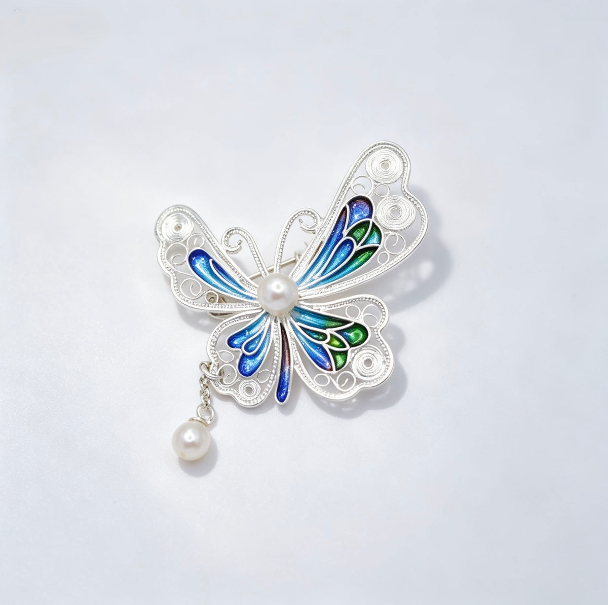 Enamel Butterfly Brooch