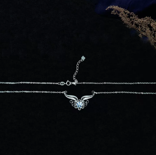 Enamel Blossom Necklace Hover Image