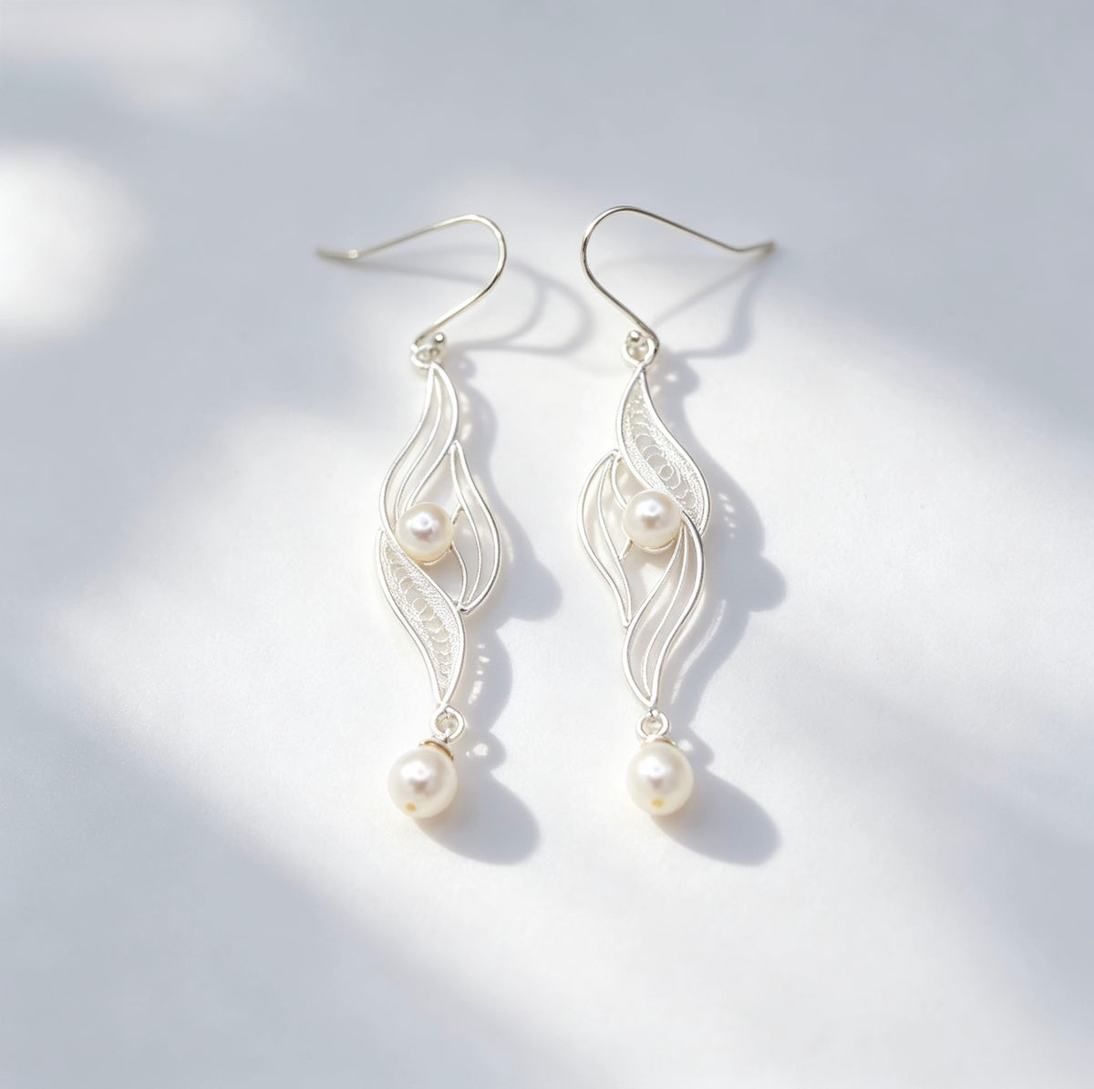 Asymmetric Pearl Earrings