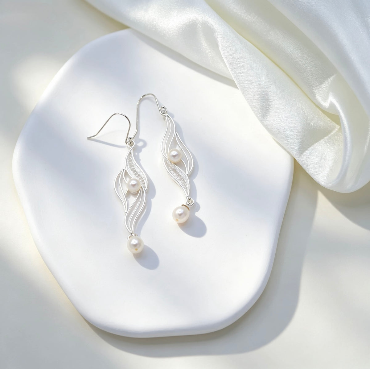 Asymmetric Pearl Earrings