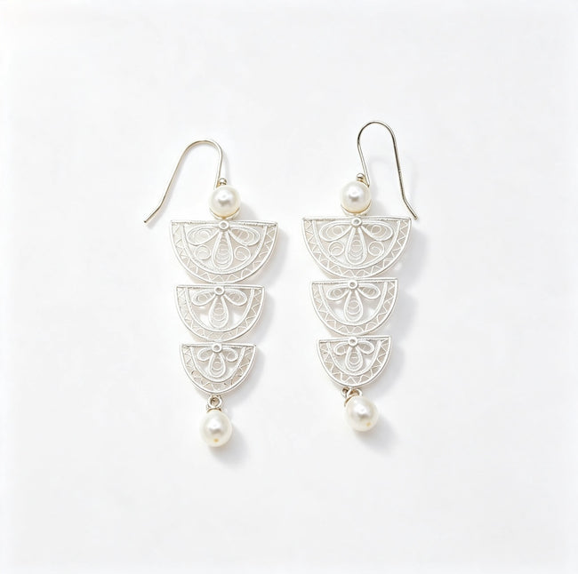 Geometric Fan Earrings Hover Image