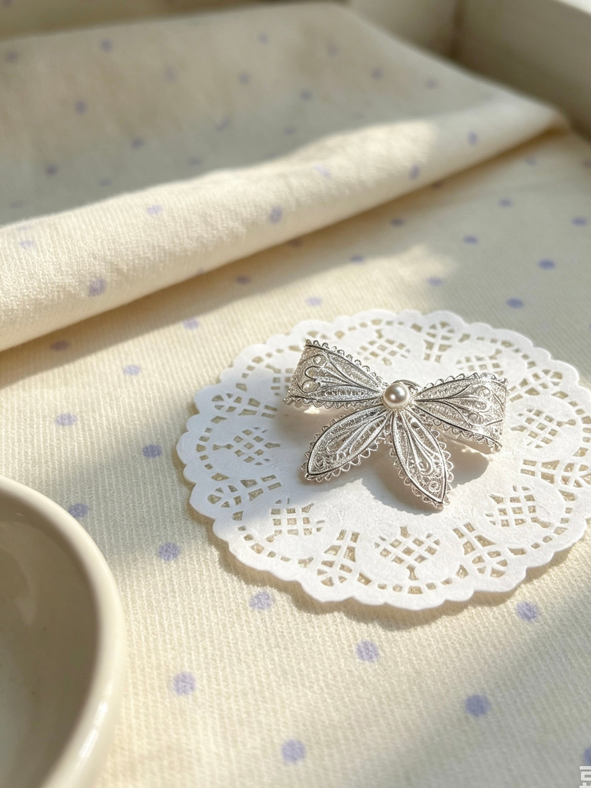Openwork Bow Brooch