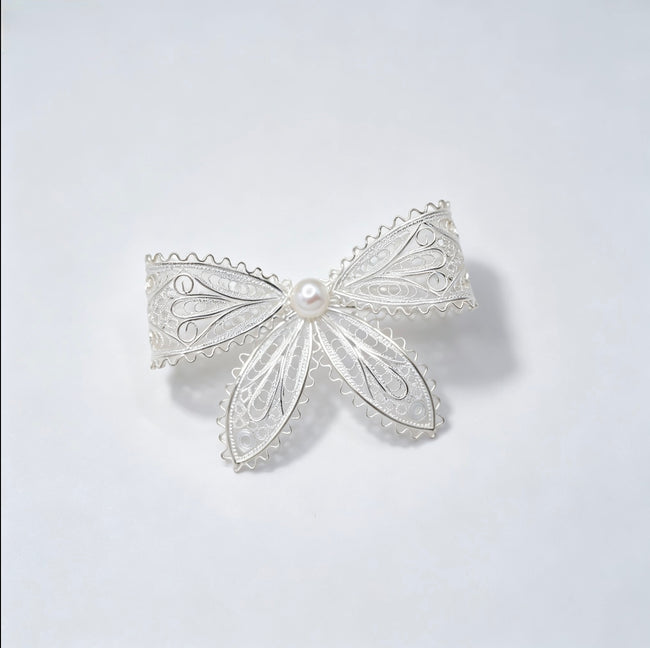 Openwork Bow Brooch Hover Image